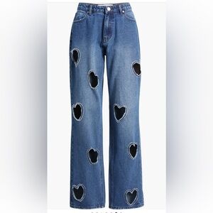 PTCL Laser Cut Heart Jeans Indigo